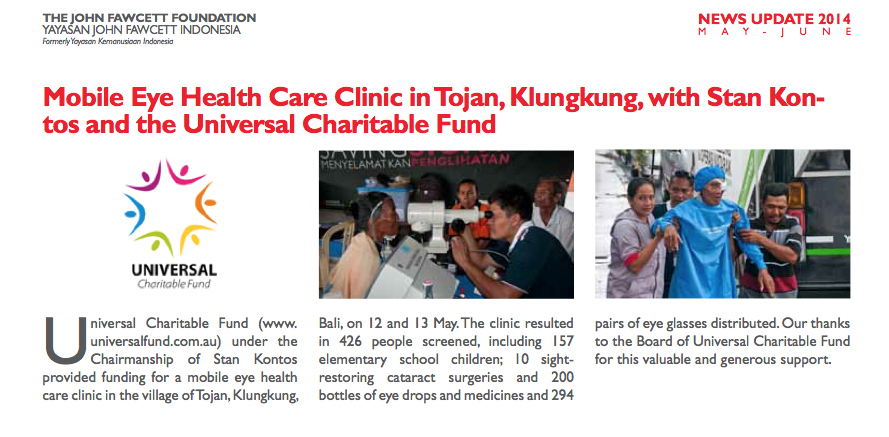 John Fawcett Foundation newsletter May 2014